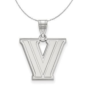 Sterling Silver Villanova U. Medium 'V' Pendant Necklace - 20 Inch